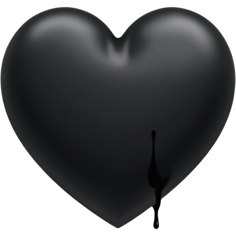 black ink blob heart emoji, isolated on white background, grunge, like pen stroke, flat emoji