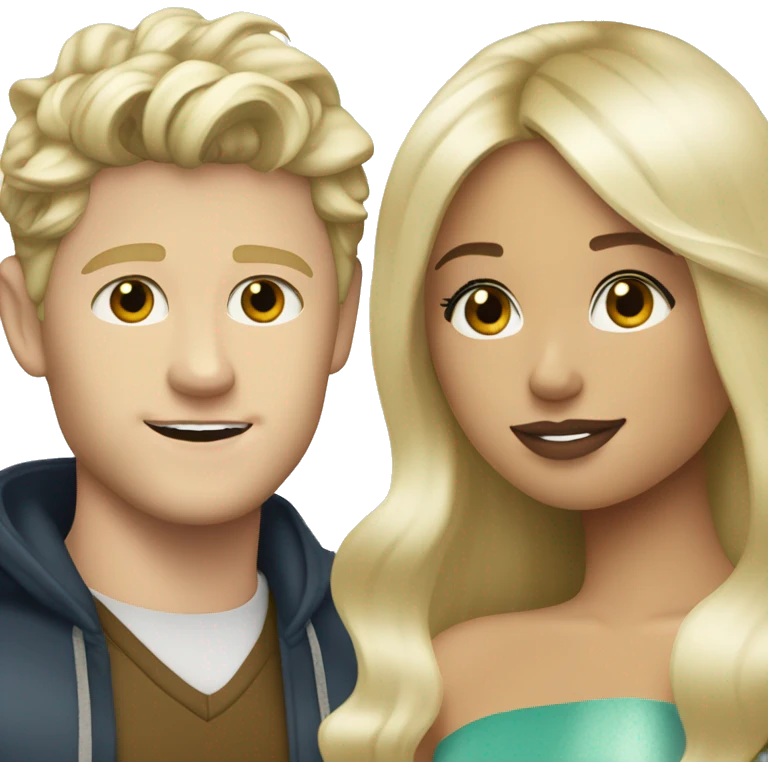 blonde glamorous girl and niall horan emoji