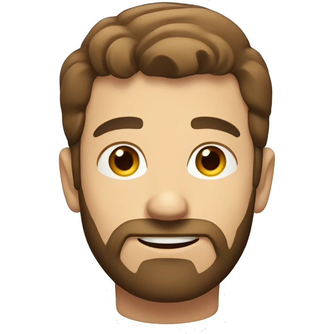 Smug Caucasian man with short brown hair and short brown beard.  emoji