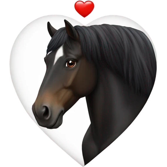Black Horse centered within a red heart emoji