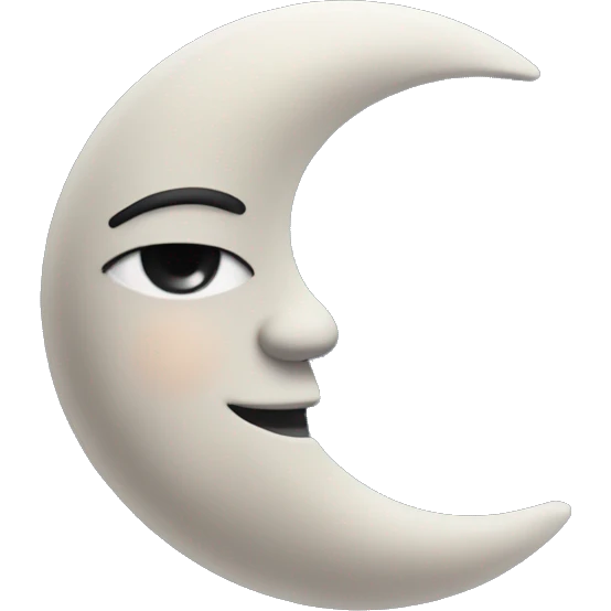 Moon astrology symbol with cute face emoji