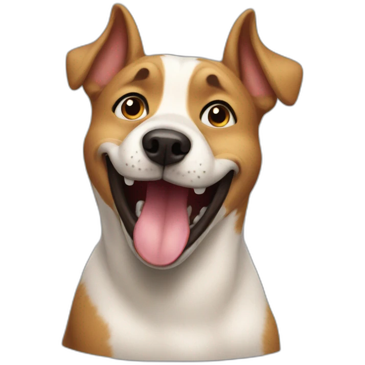 Laugh dog emoji