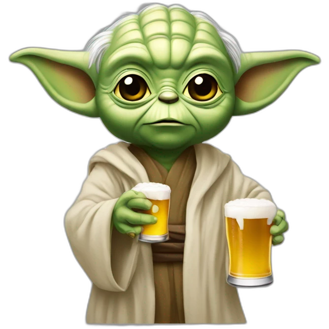 Yoda qui boit une bière emoji