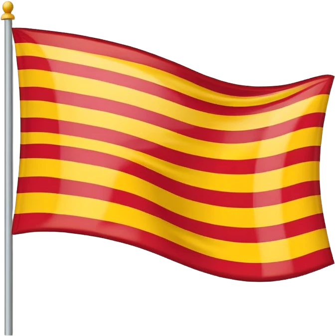 bandera de catalunya (bandera amb línies horitzontals vermelles i grogues, una de cada, començant per el color groc) emoji