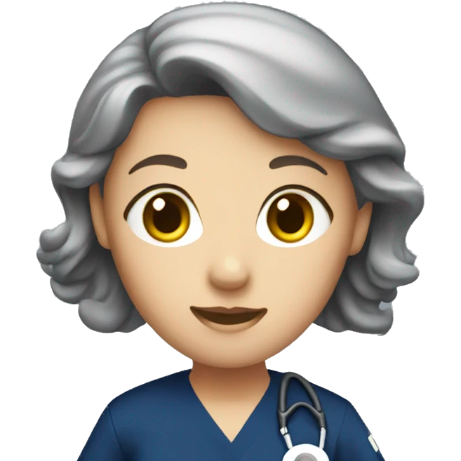 Nurse in navy blue scrubs emoji