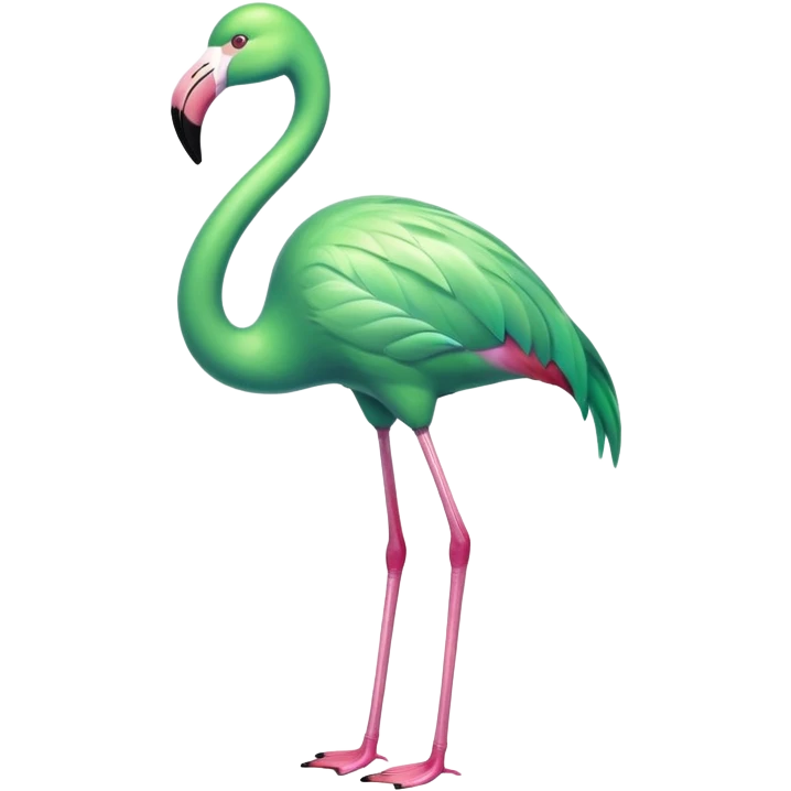 Green flamingo emoji