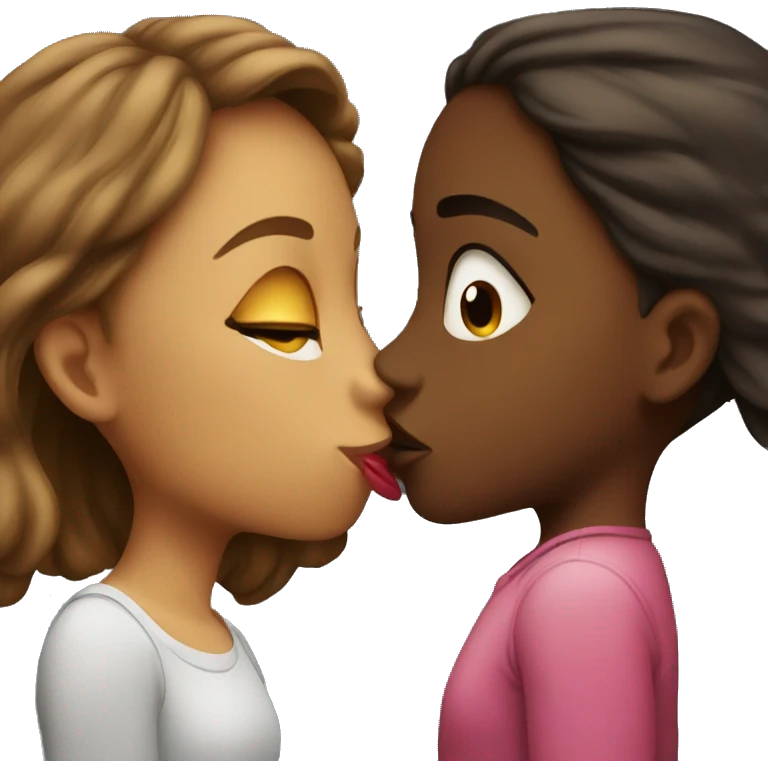 Two girls kissing  emoji