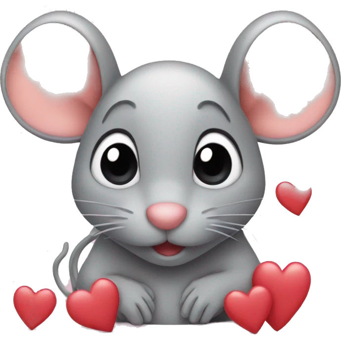 Mouse with a lot of hearts  emoji