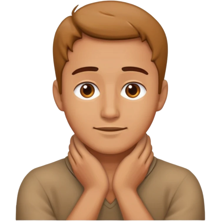 man with hands around neck emoji