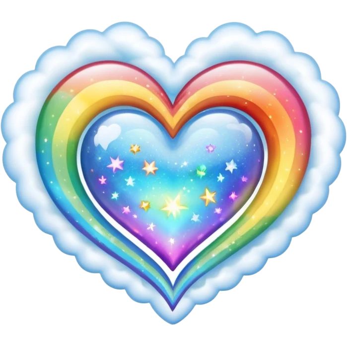 heart magic sparkles cloud rainbow heart emoji