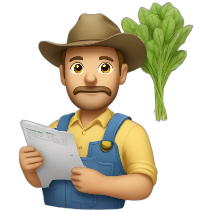 Farmer doing taxes emoji