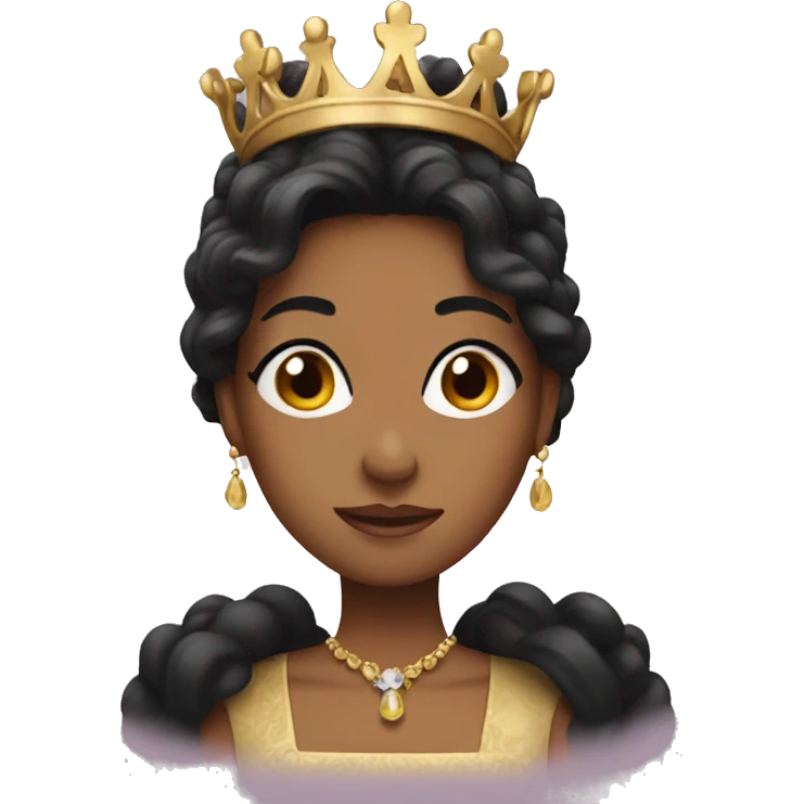 Queen emoji with dark hair emoji