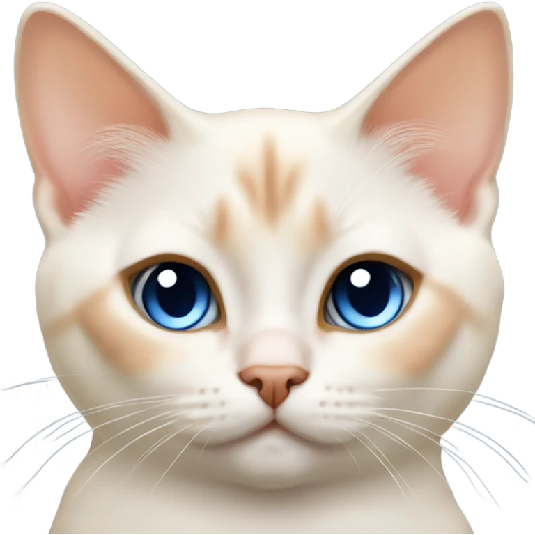 chubby flame point Siamese, white fur with orange accents and blue eyes  emoji