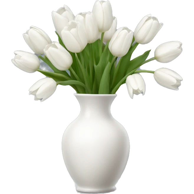 White tulips vase emoji