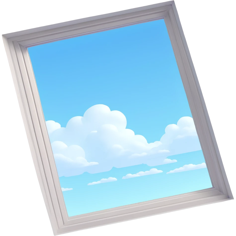 a large window showing a bright sky through a skylight emoji