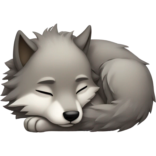 Chibi wolf sleeping emoji