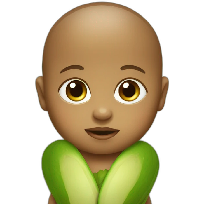 Baby dressed like an avocado  emoji
