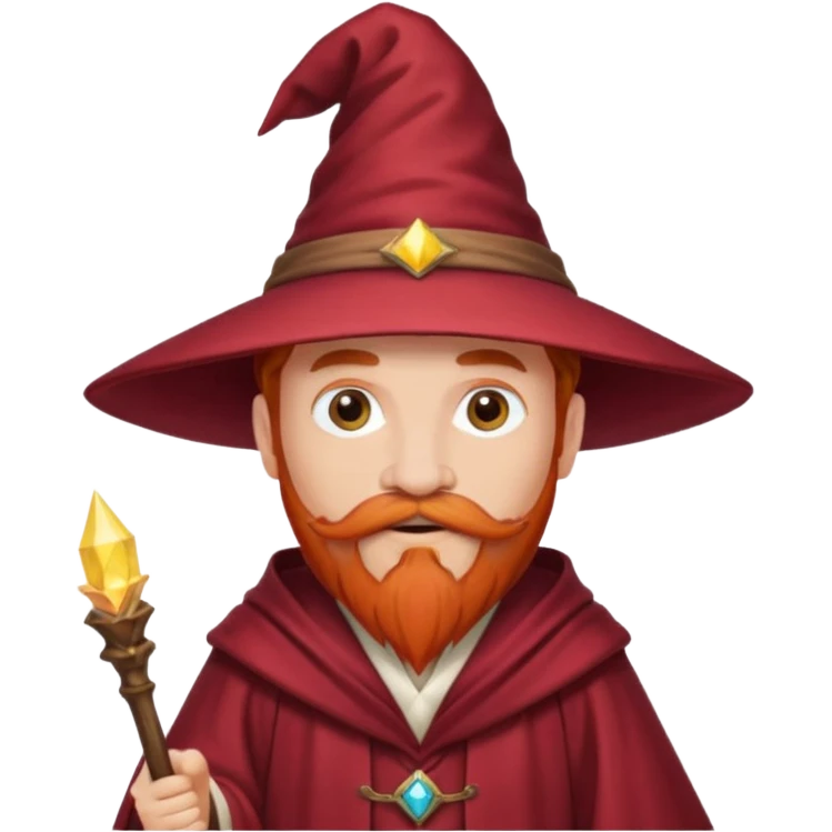 red haired wizard with mustache emoji