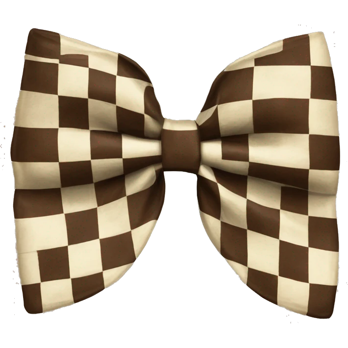 checkered brown and cream bow tie emoji