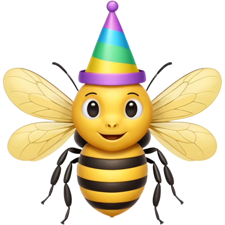 bee with party cap emoji