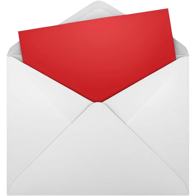 red greeting card with envelope emoji
