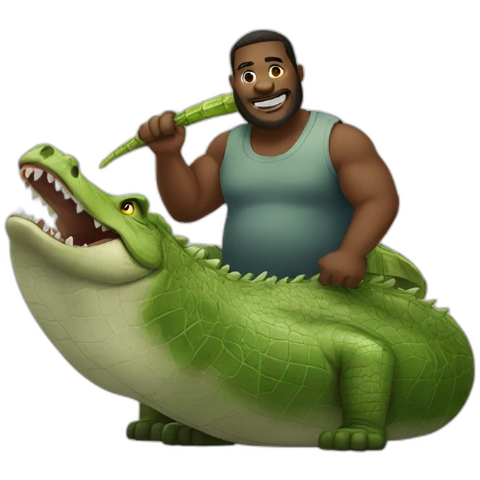African big Guy with crocodile emoji