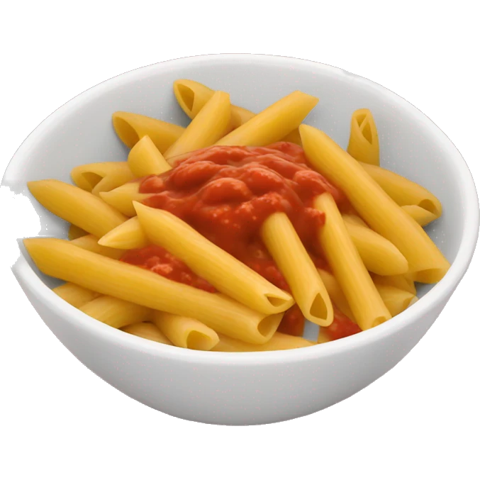 penne with red sauce in a bowl emoji