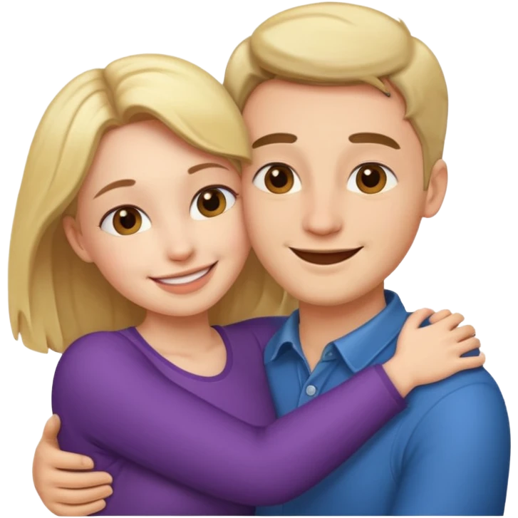 A hugging couple of a woman and a man emoji