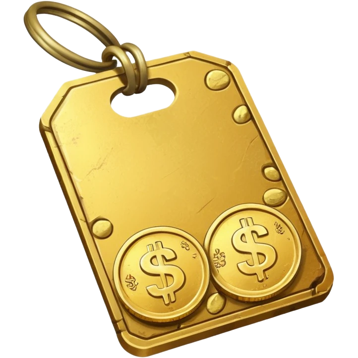 shopping tag with coins emoji