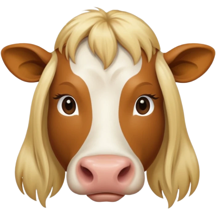 cow with long blonde hair emoji