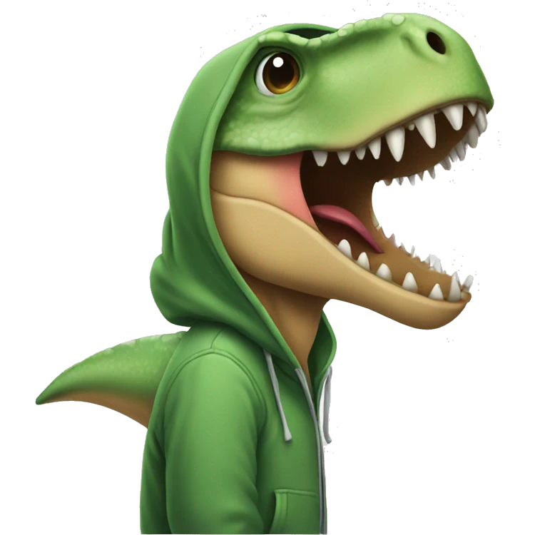 Dinosaur in hoodie emoji