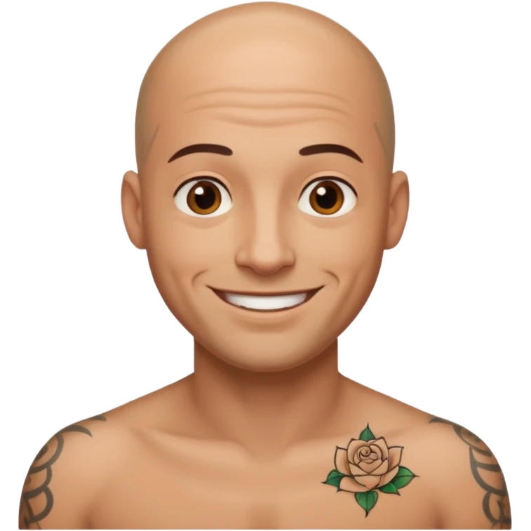 bald handsome men  with tattoo emoji