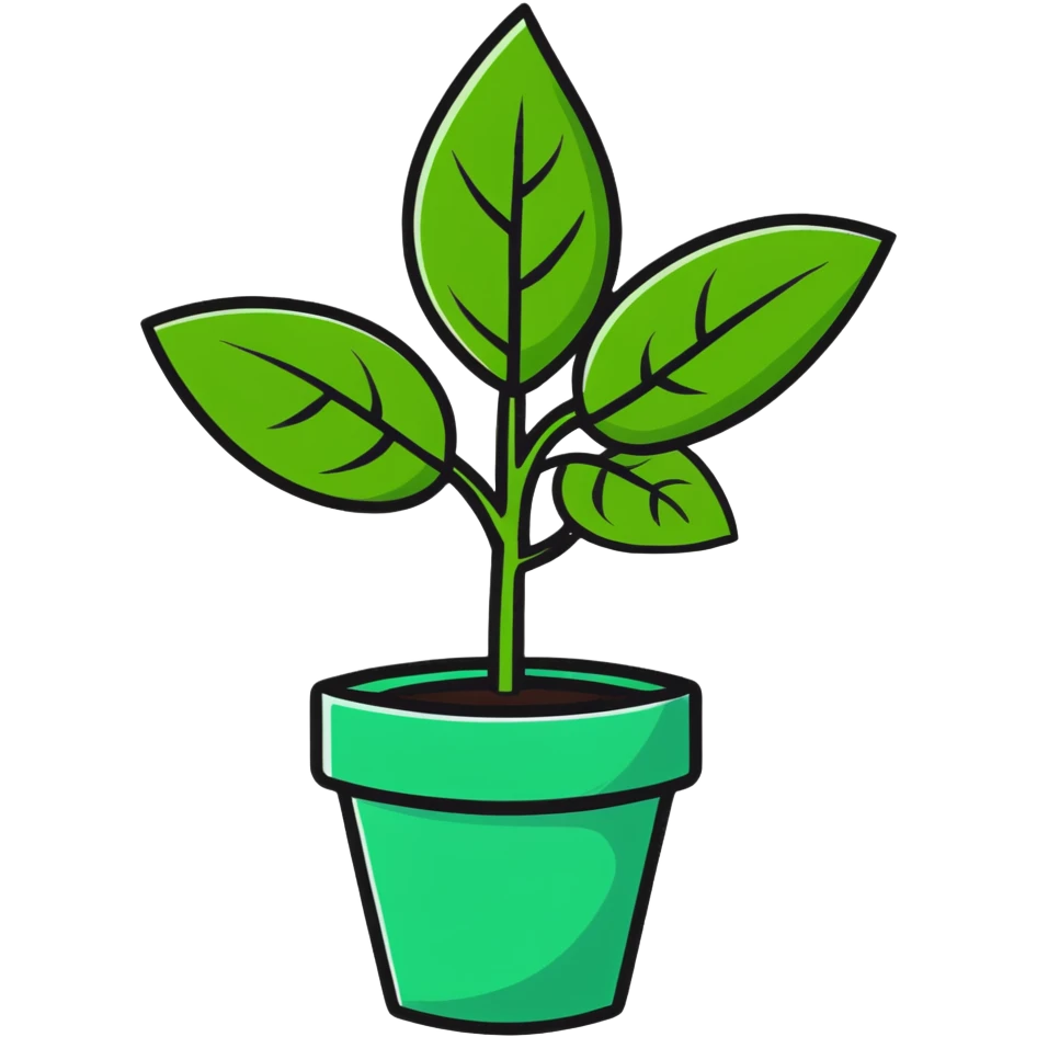 Fresh basil plant with green leaves emoji