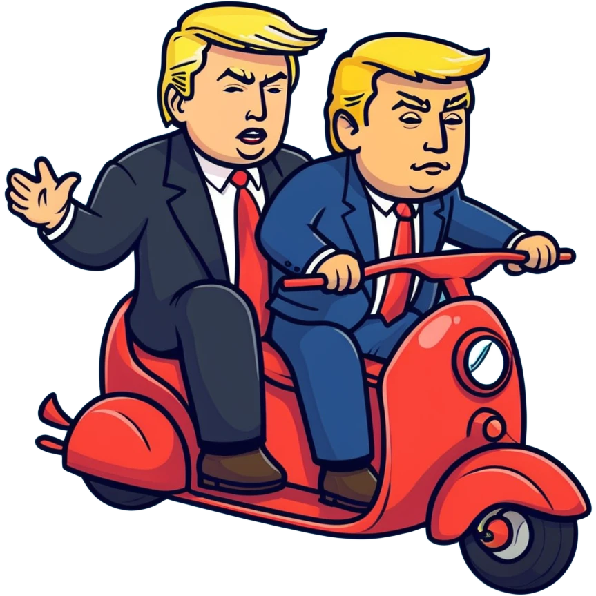 Elon musk riding Donald trump emoji