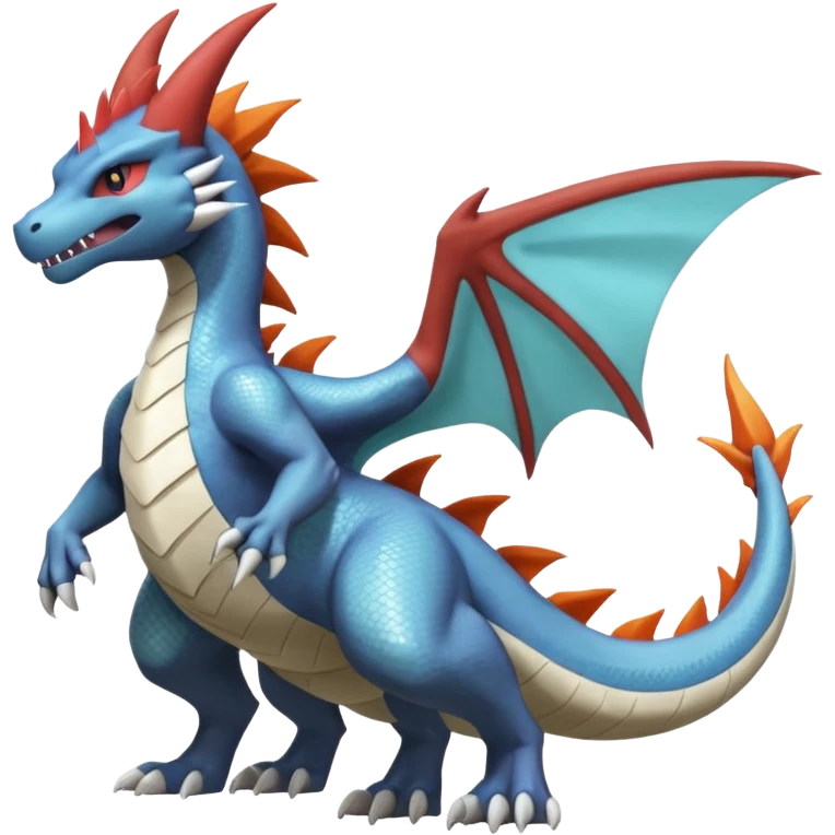 Shiny Silvally-Charizard-Marowak-Salamence-Croconaw-Latios-Fakémon-hybrid-creature (full body)  emoji