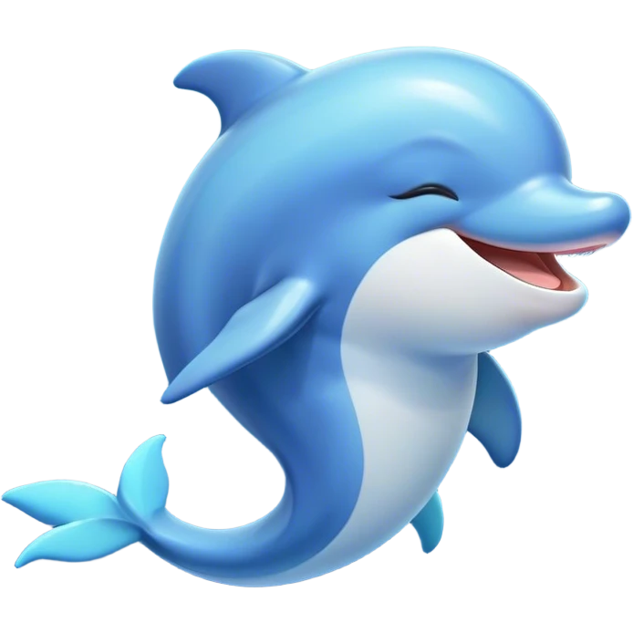 Cinematic Cute Yawning Dolphin Portrait Emoji, Head tilted slightly with a dramatic, wide-open yawn, showcasing a sleek, streamlined body with softly curved contours and drowsy, half-closed eyes, Simplified yet irresistibly adorable features, highly detailed, glowing with a soft, cozy oceanic glow, high shine, relaxed yet expressive, stylized with a dash of whimsical aquatic charm, soft glowing outline, capturing the essence of a drowsy yet affectionate dolphin that appears ready to stretch out and yawn its way out of the screen! emoji