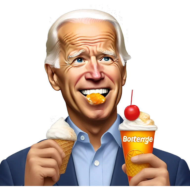 Joe Biden eating ice cream and drinking Gatorade emoji