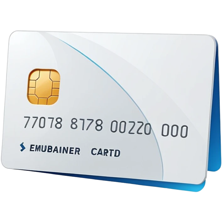 3D minimal icon of a corporate card with no numbers, no personal info, and no logos, except a simple text ‘WAD’. Add a subtle accent in #FF3D00. Clean, modern, high-end style. emoji