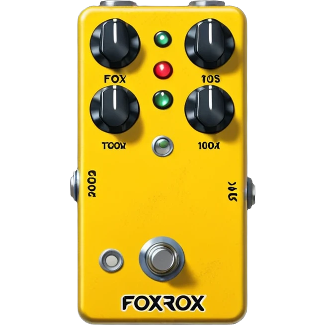 Yellow FOXROX “FR 100” guitar pedal emoji