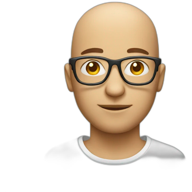 software developer bald with glasses emoji
