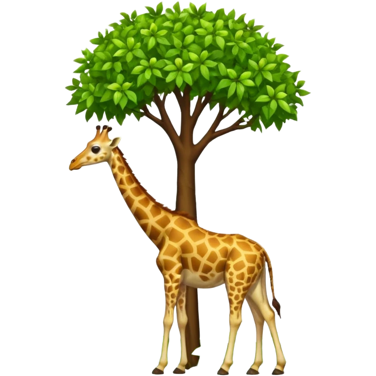 giraffe eating leaves from a tree emoji