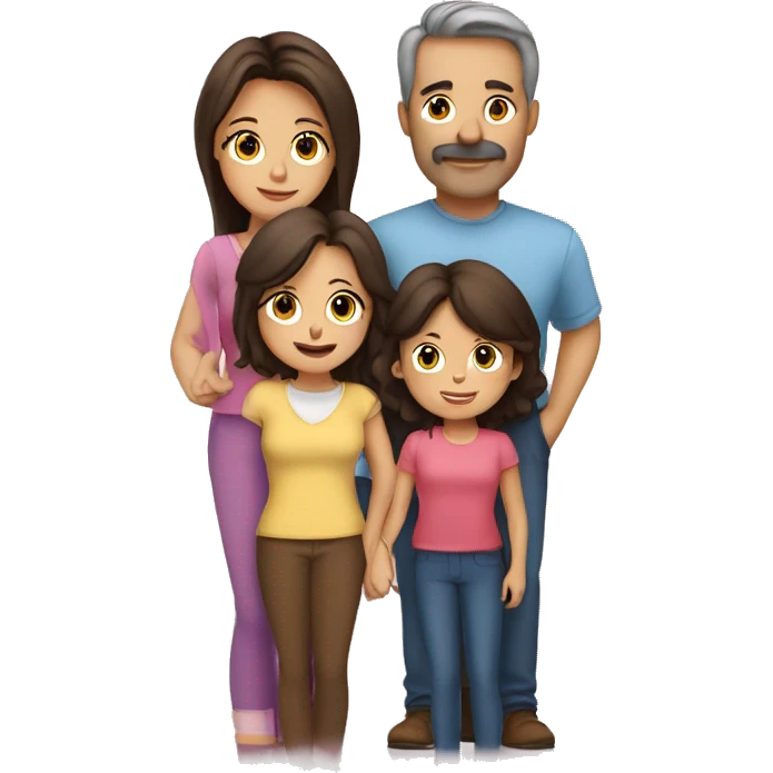Family-with-father-mother-two-brunettes-daughters emoji
