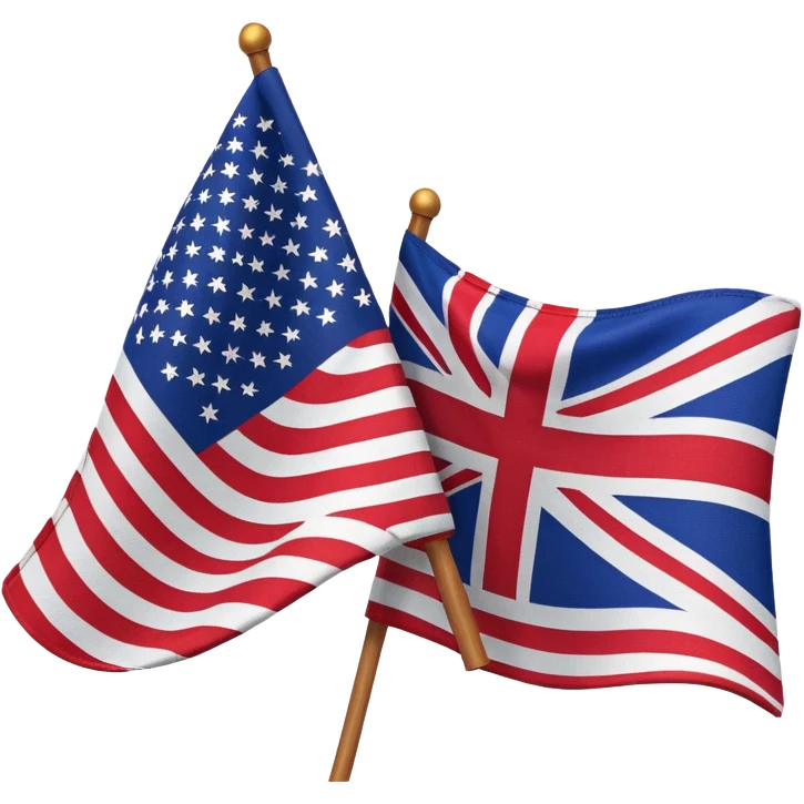 british flag and AMERICAN flag emoji