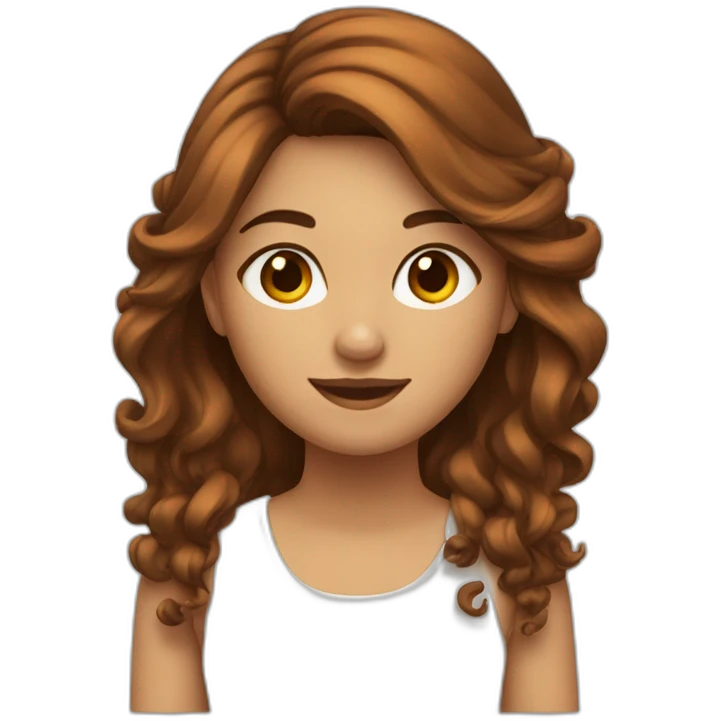 Fille cheveux marron emoji