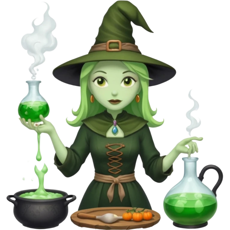 green witch cooking potion emoji