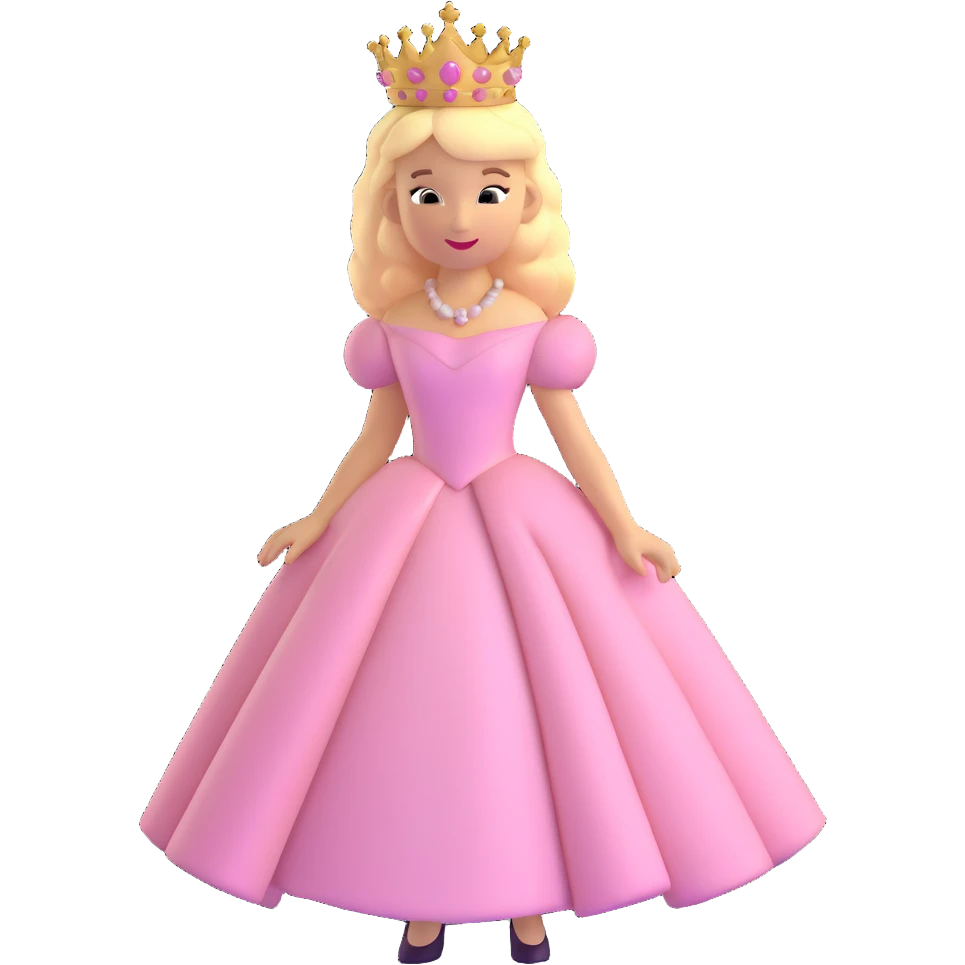 blonde Caucasian princess with voluminous light pink dress emoji