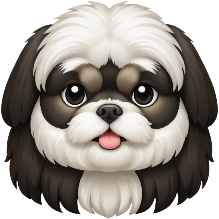 white and black shih tzu dog emoji