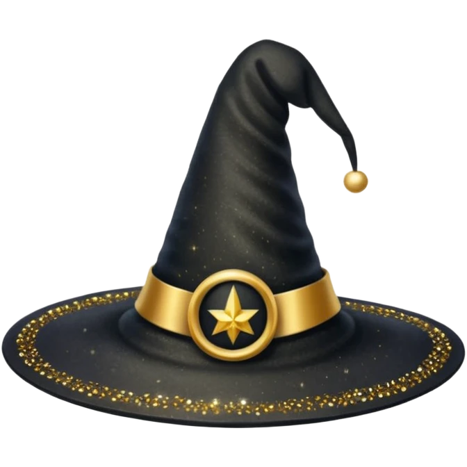 Glitter Black Hat of Witch Copas Symbol of Card emoji