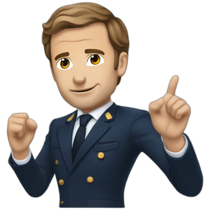 Macron qui se sert la main avec Marine lepene emoji