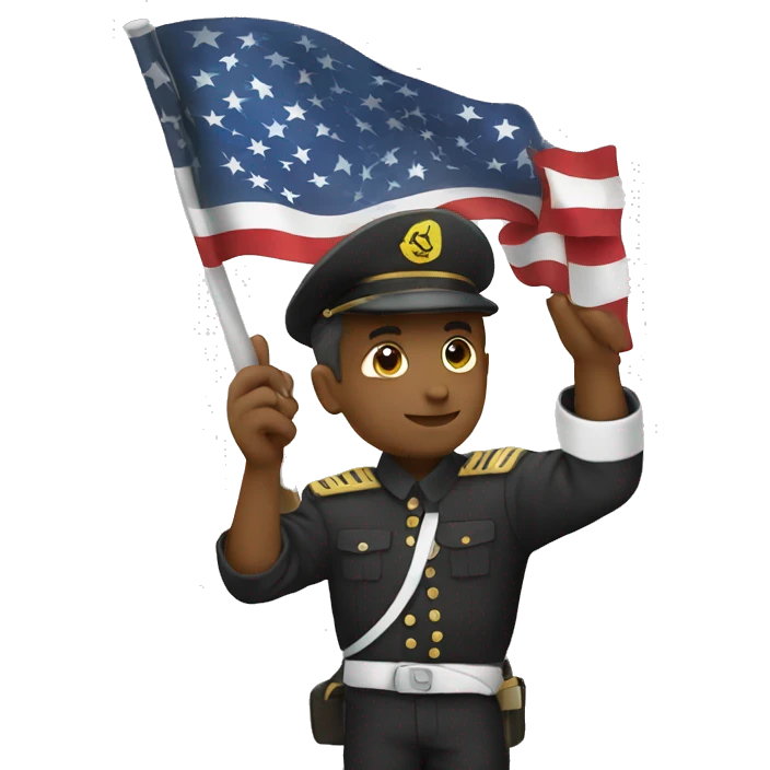 Salute emoji with white flagg emoji